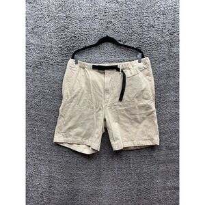 Adsum High Rise Pigment Dyed Canvas Belted Work Shorts Beige Mens Size XL